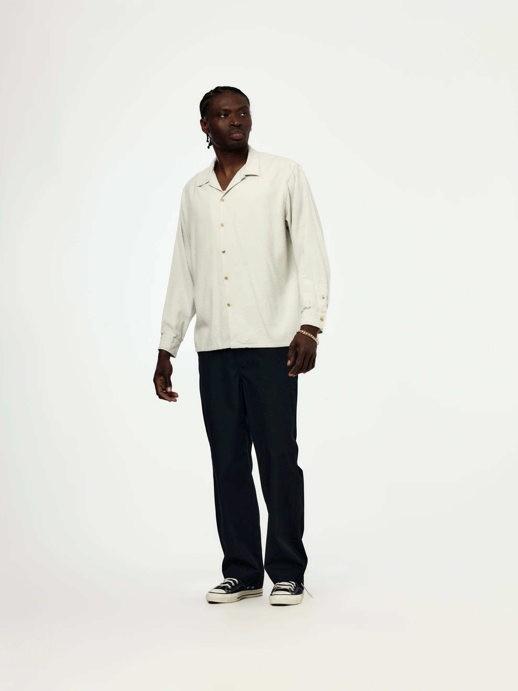 Silk Nep Loop Collar Shirt (ECRU) (SIS) - Image 4