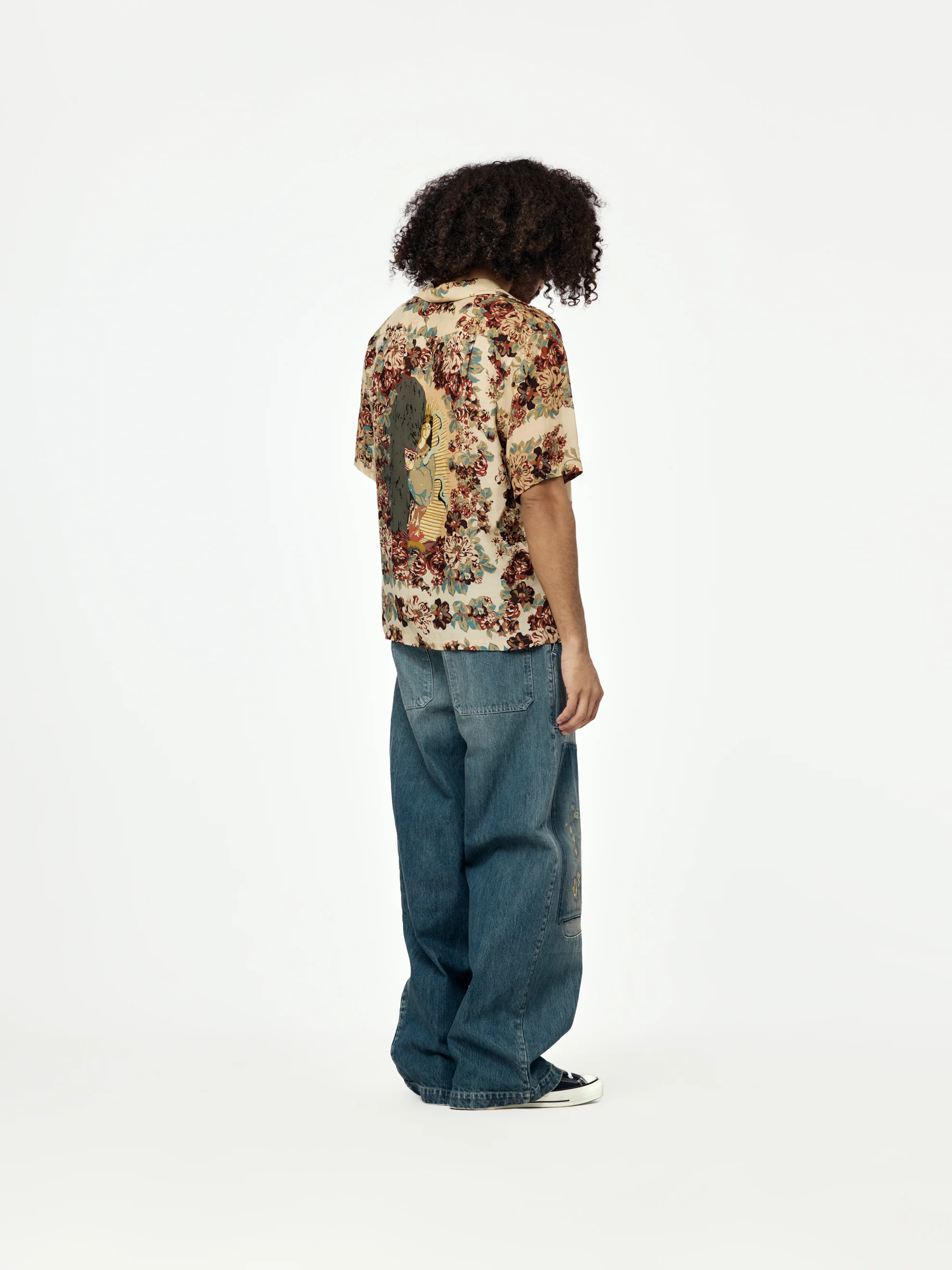 Silk Rayon CHAMPETRE A.MA.TE.RA.SE. WRANGLE Collar Aloha Shirt - Image 5