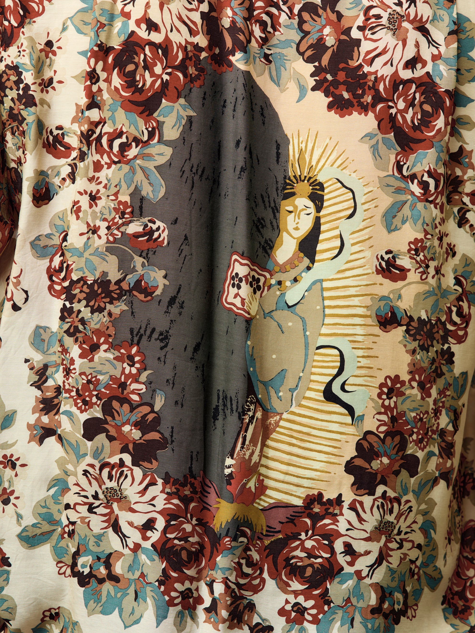 Silk Rayon CHAMPETRE A.MA.TE.RA.SE. WRANGLE Collar Aloha Shirt - Image 6