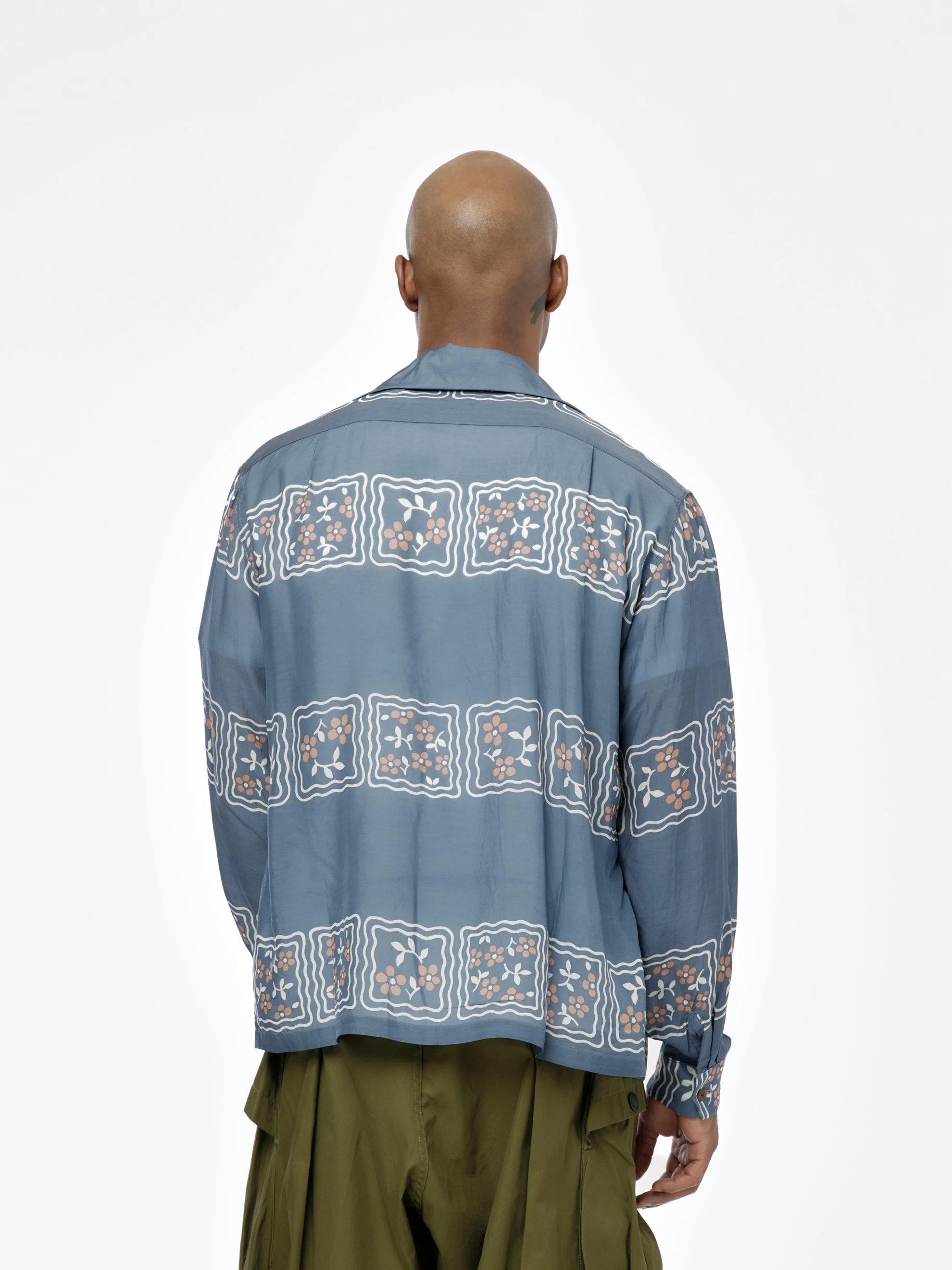 Silk Wrangle Cookie Collar Shirt (Blue) - Image 3