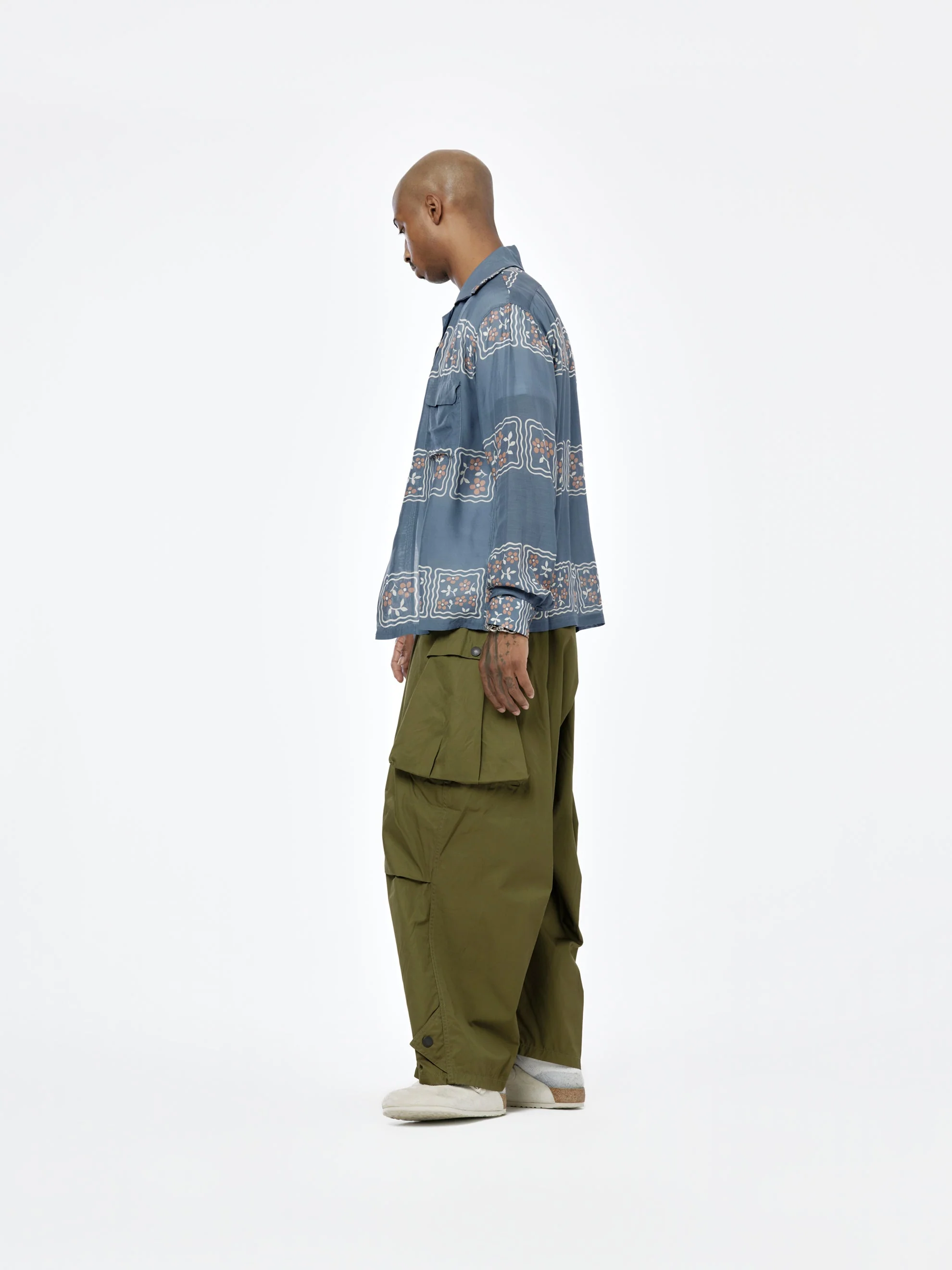 Silk Wrangle Cookie Collar Shirt (Blue) - Image 4