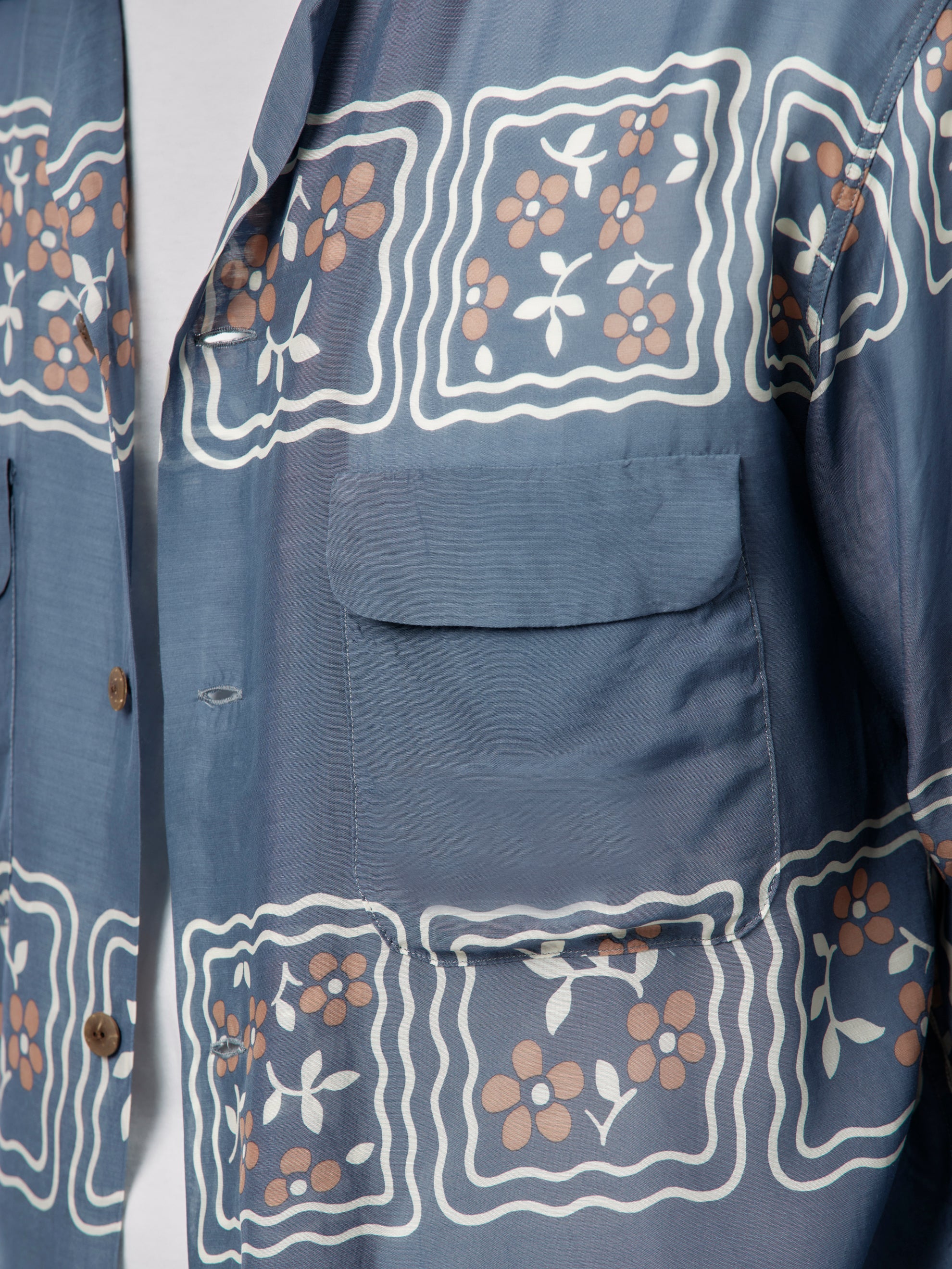 Silk Wrangle Cookie Collar Shirt (Blue) - Image 6