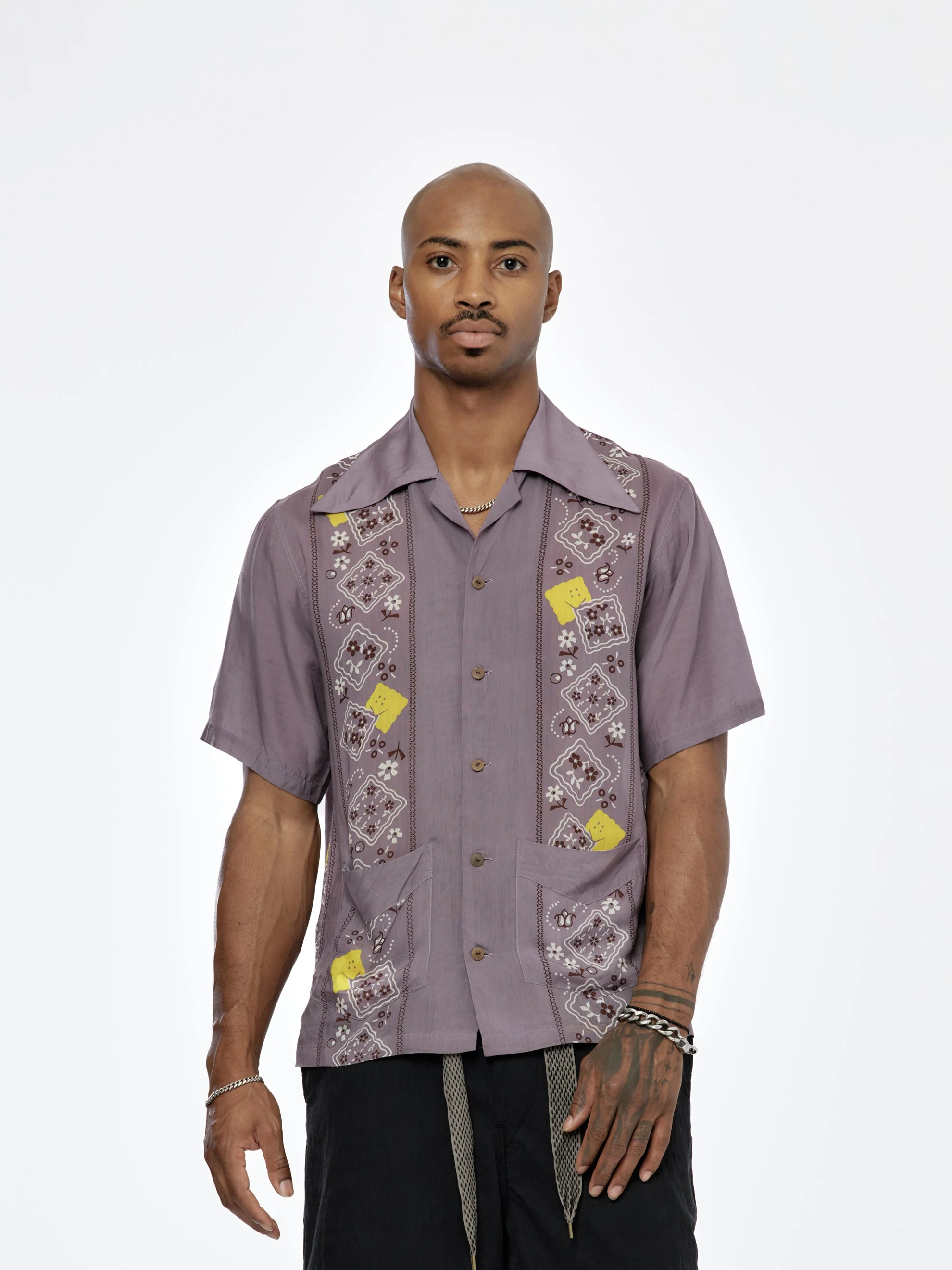 Silk Wrangle Peckish Cuba Shirt (Purple)
