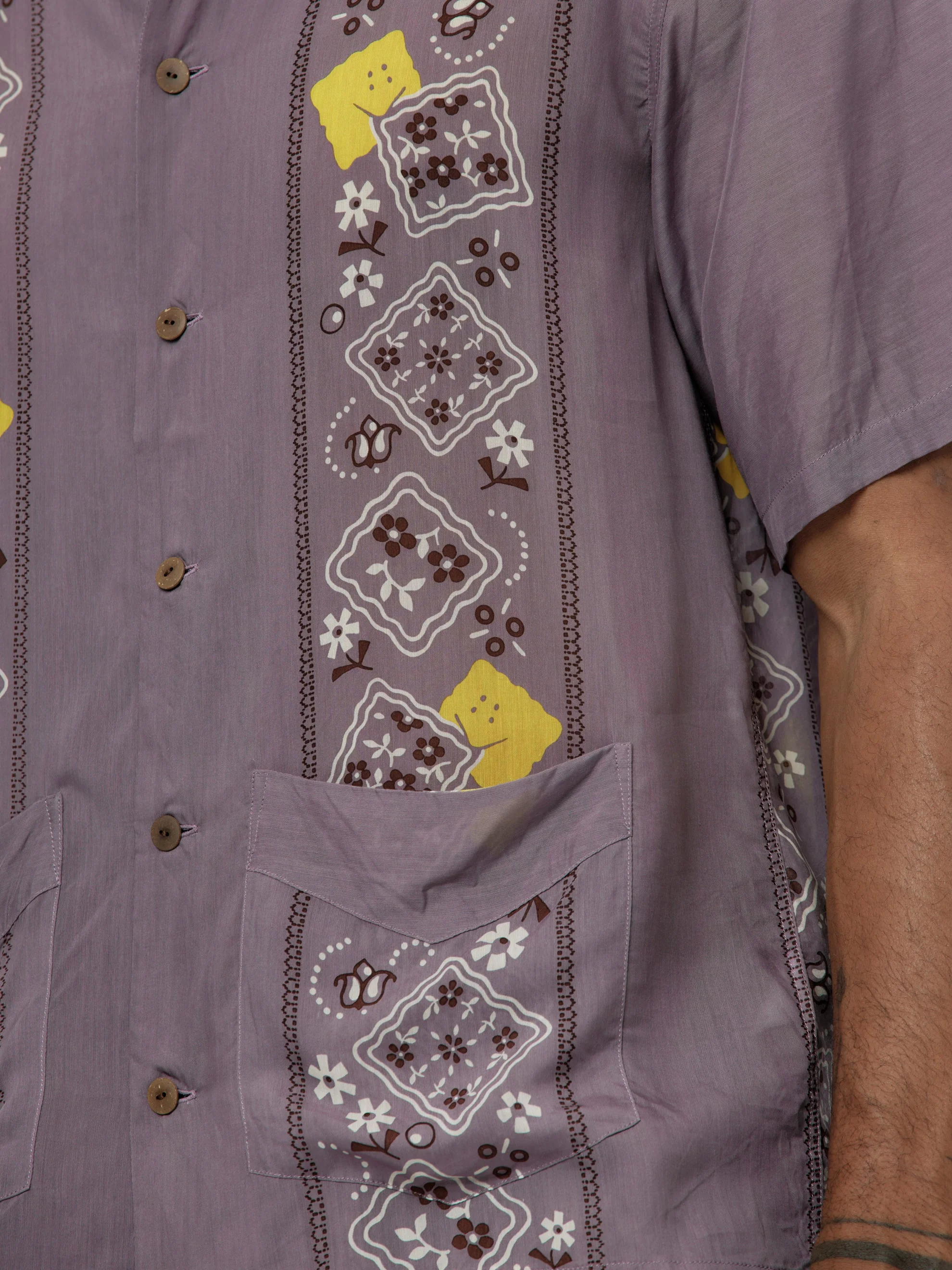 Silk Wrangle Peckish Cuba Shirt (Purple) - Image 6