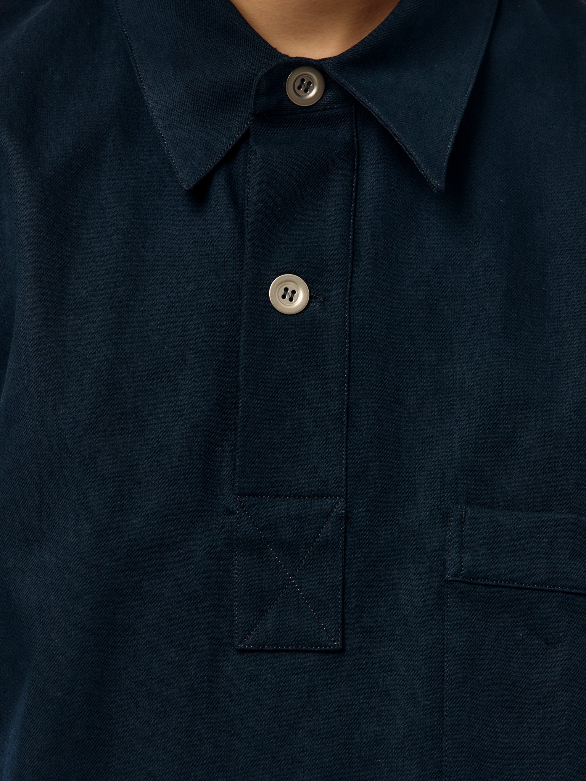 Stowe Drawcord Shirt (Indigo) - Image 6