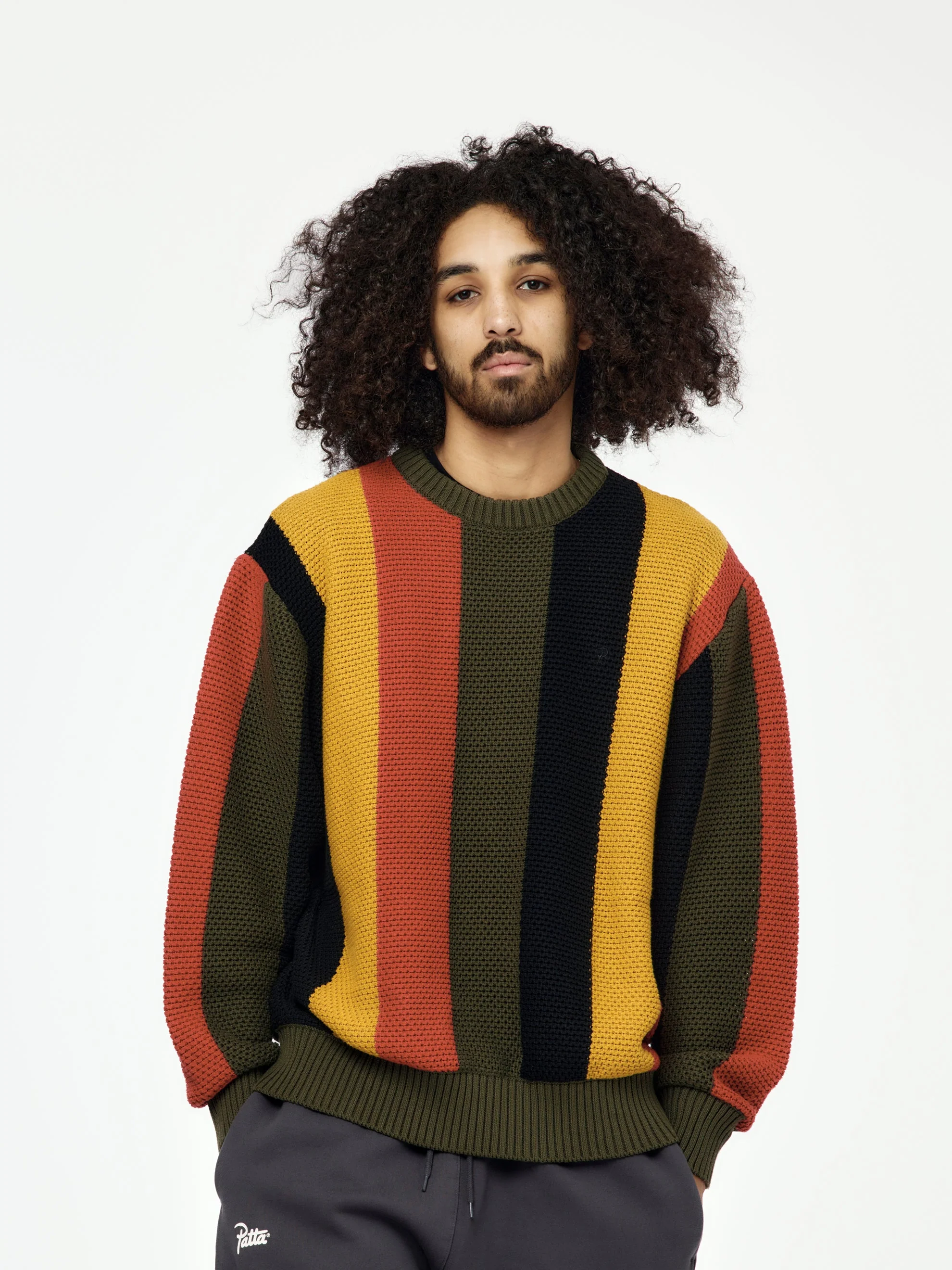 Striped Honeycomb Knitted Sweater (Multi)