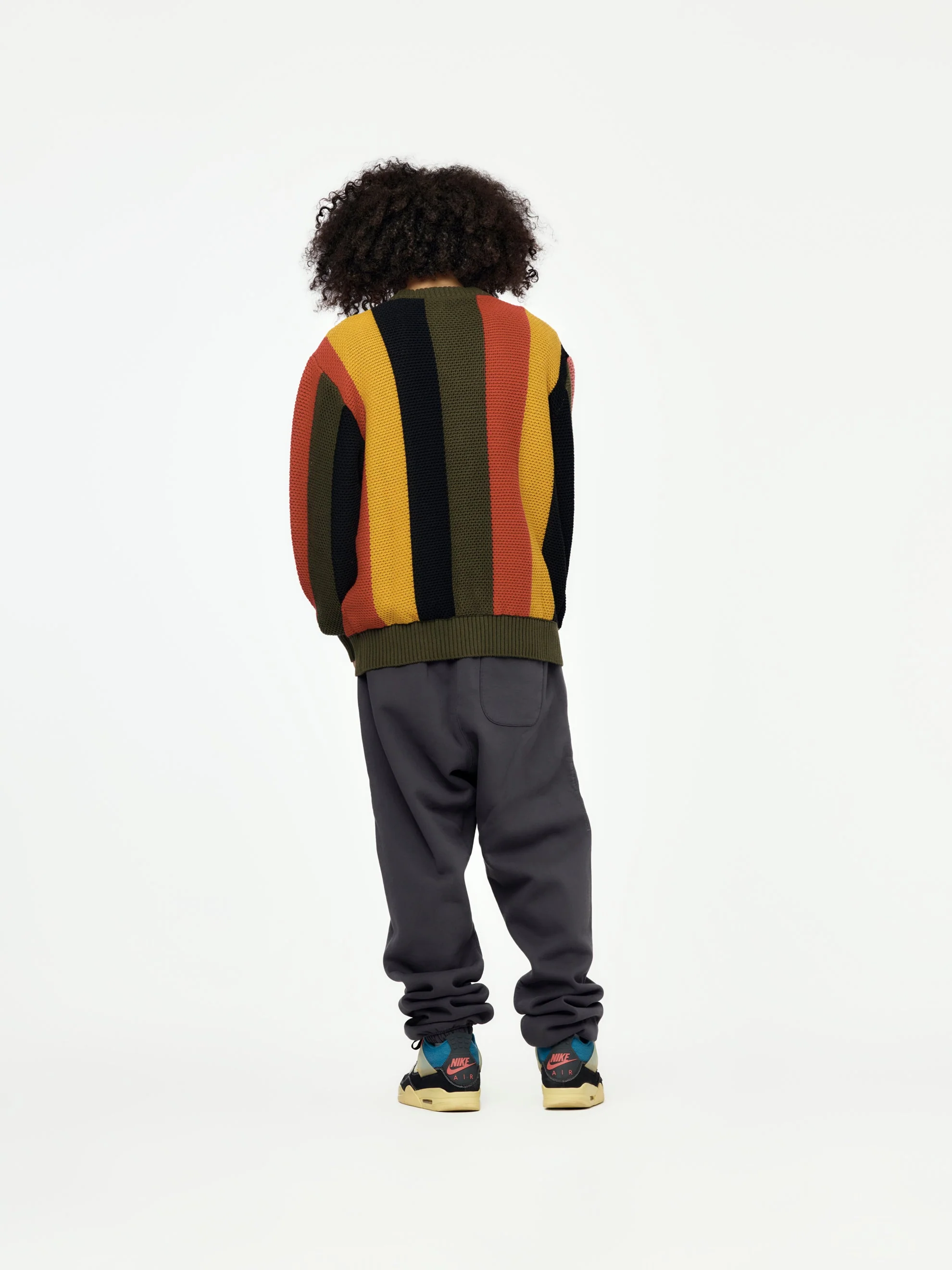 Striped Honeycomb Knitted Sweater (Multi) - Image 5