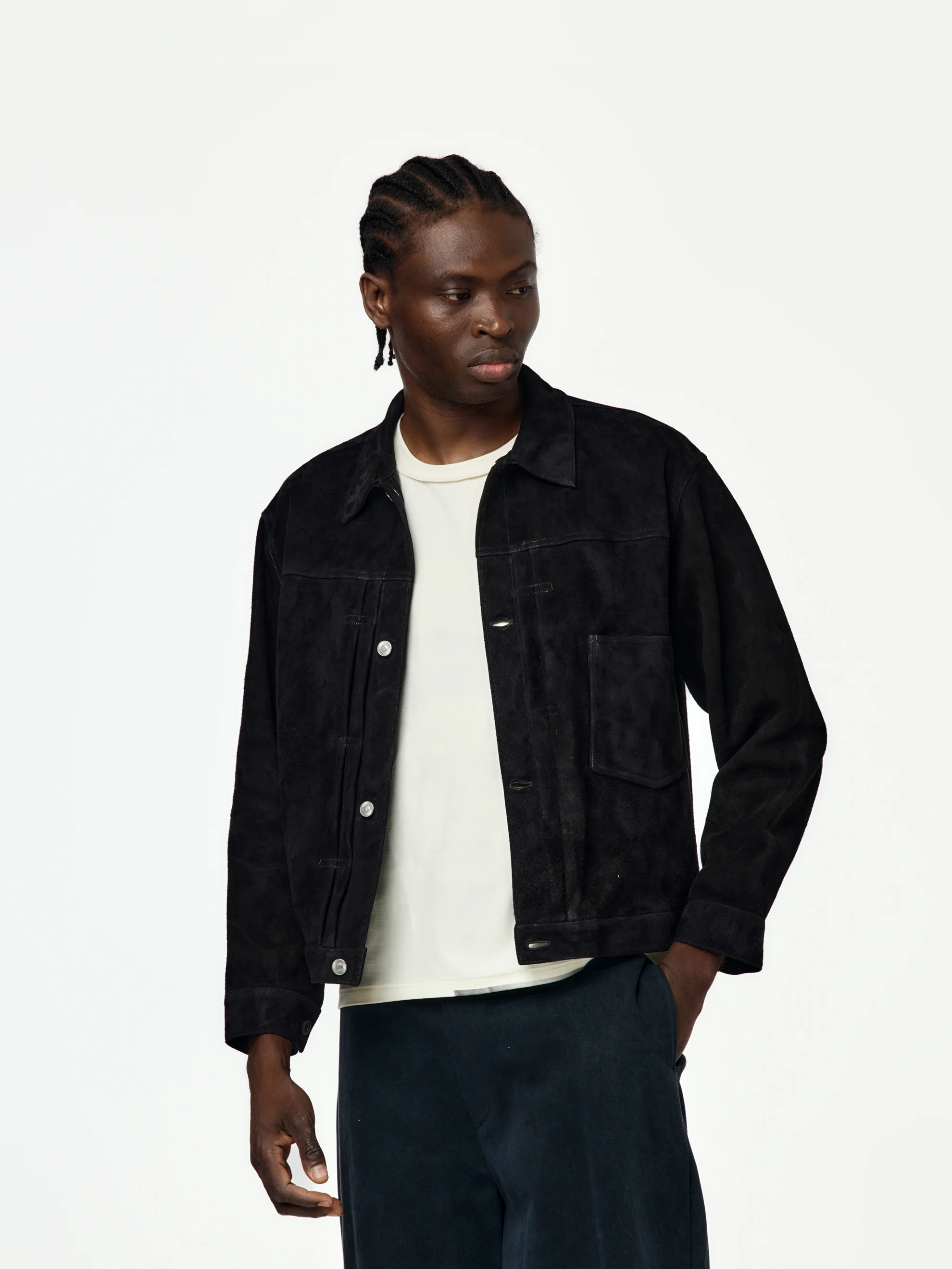 Suede Leather 1st Type Jacket (Black)