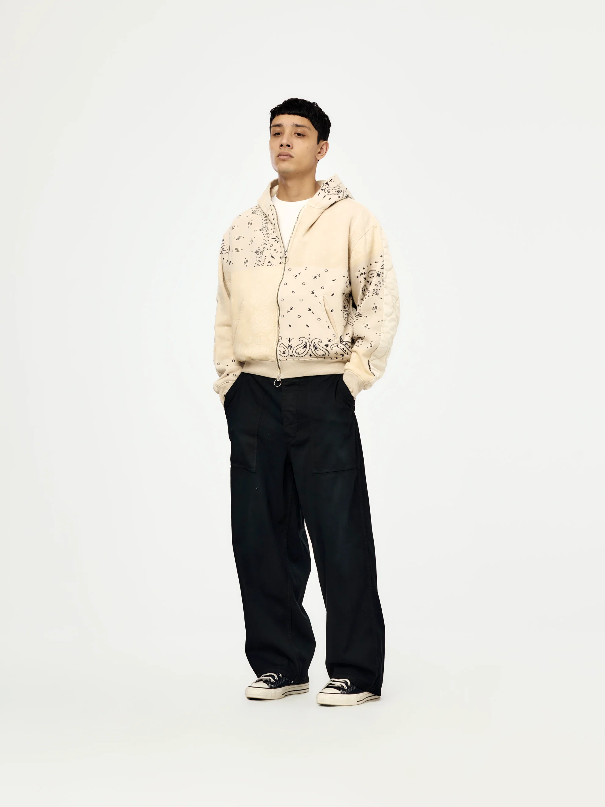 SWT Knit Bandana BIVOUAC Hooded Blouson (Ecru) - Image 4