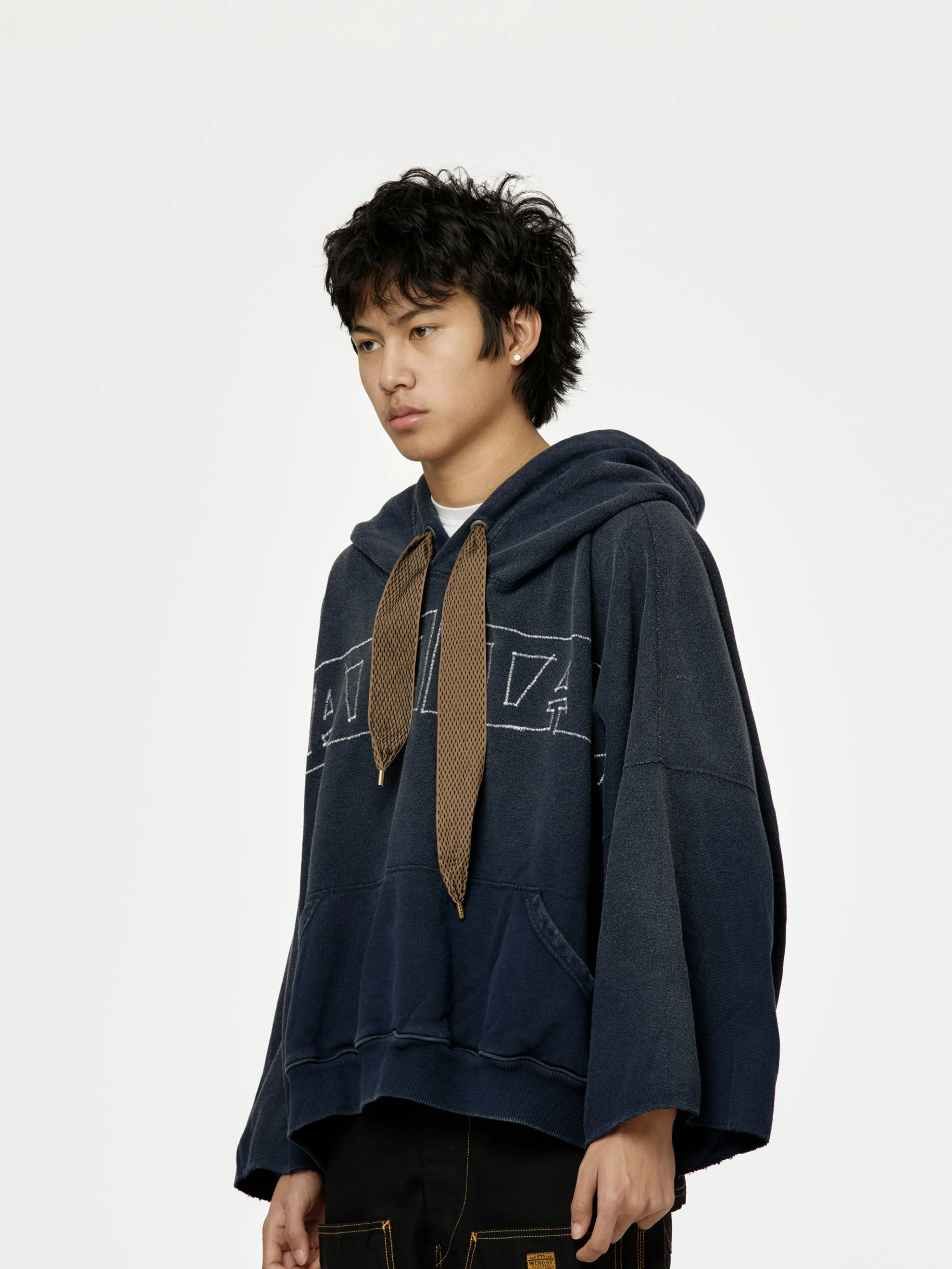 SWT Knit DEVIL Hoodie (Kapital Embroidery) (Navy) - Image 2