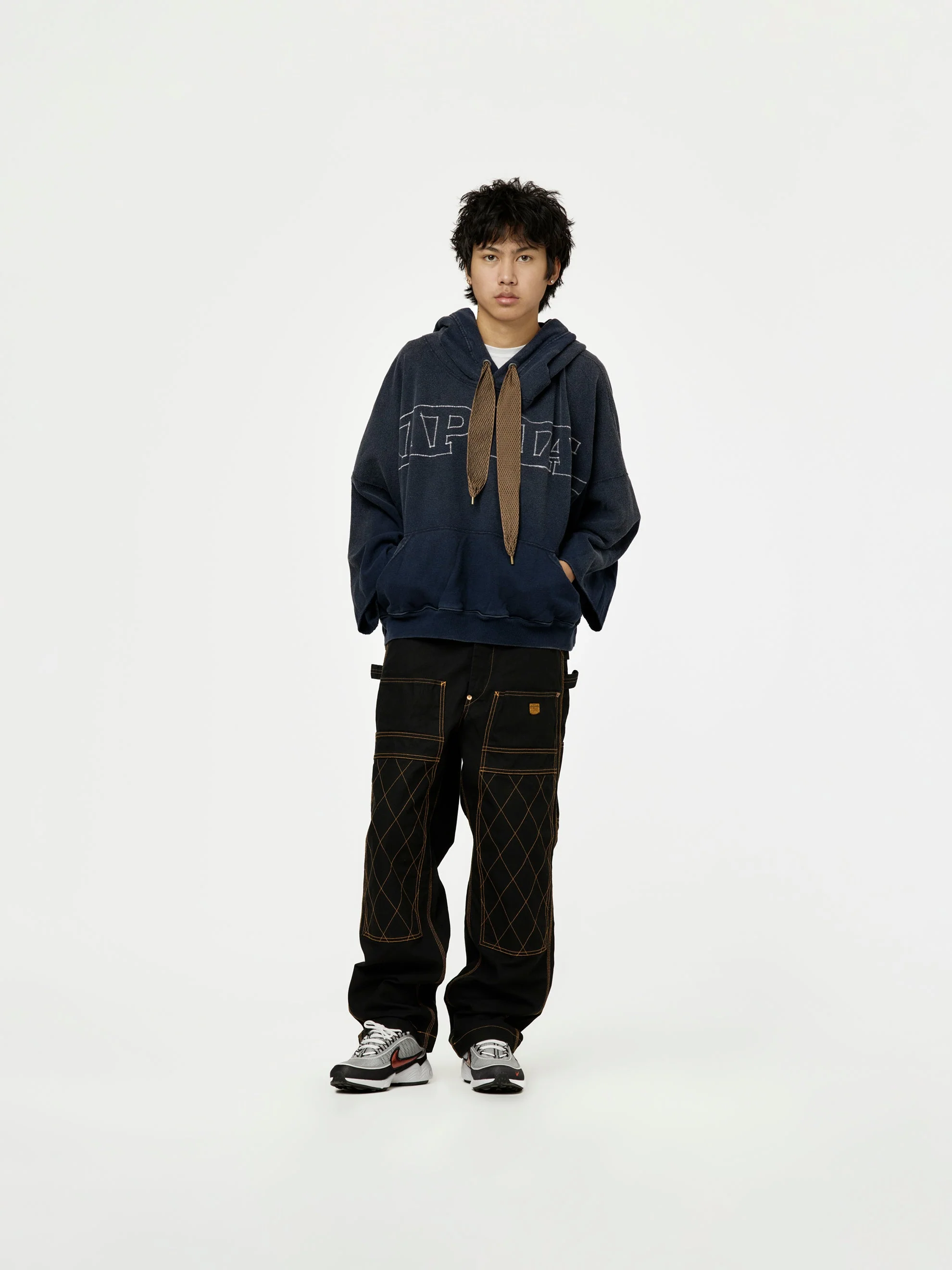 SWT Knit DEVIL Hoodie (Kapital Embroidery) (Navy) - Image 4