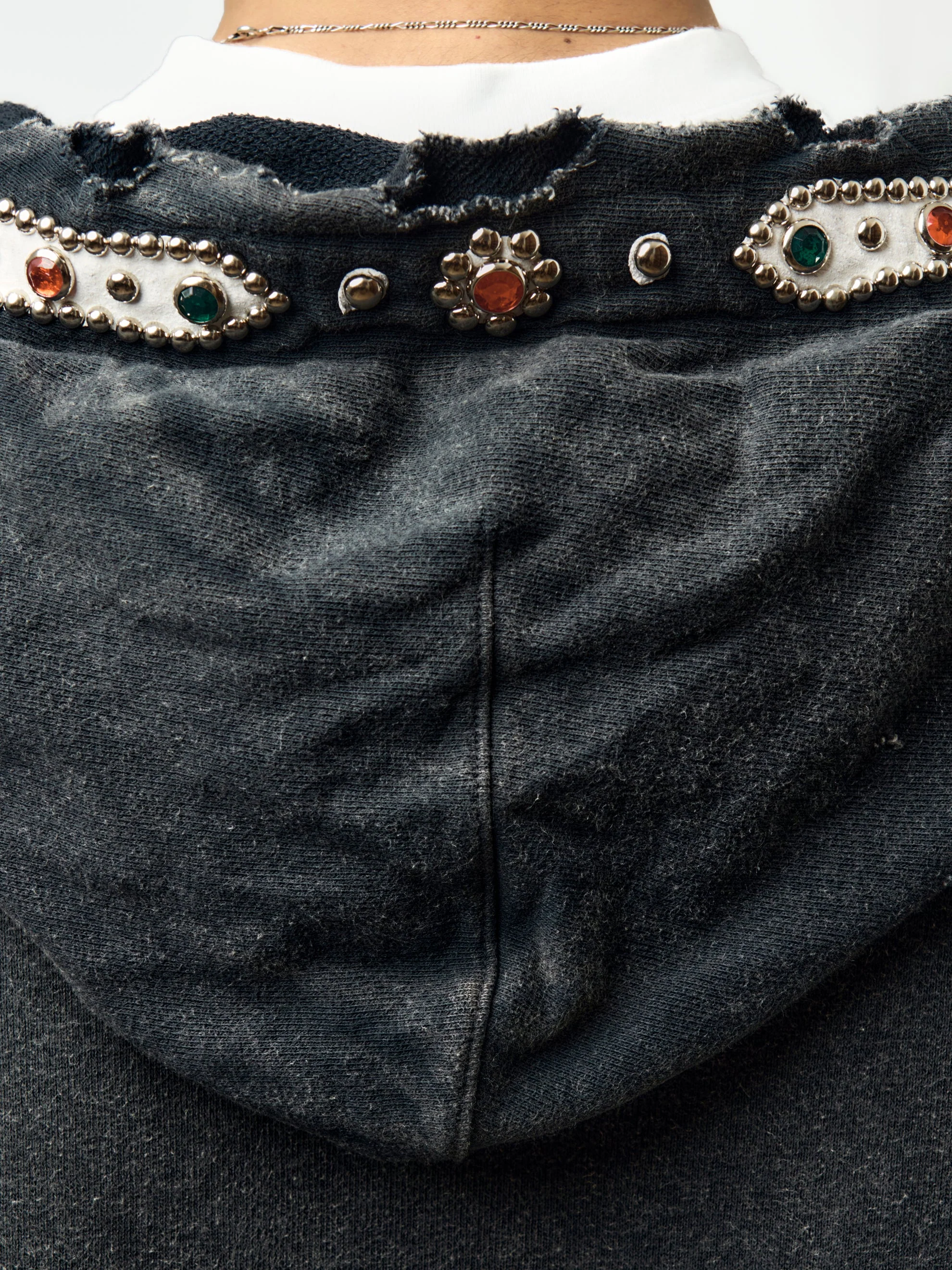 Thriller Damage Devil Hoodie Blouson SWT Knit (Studs Remake/Black) - Image 7