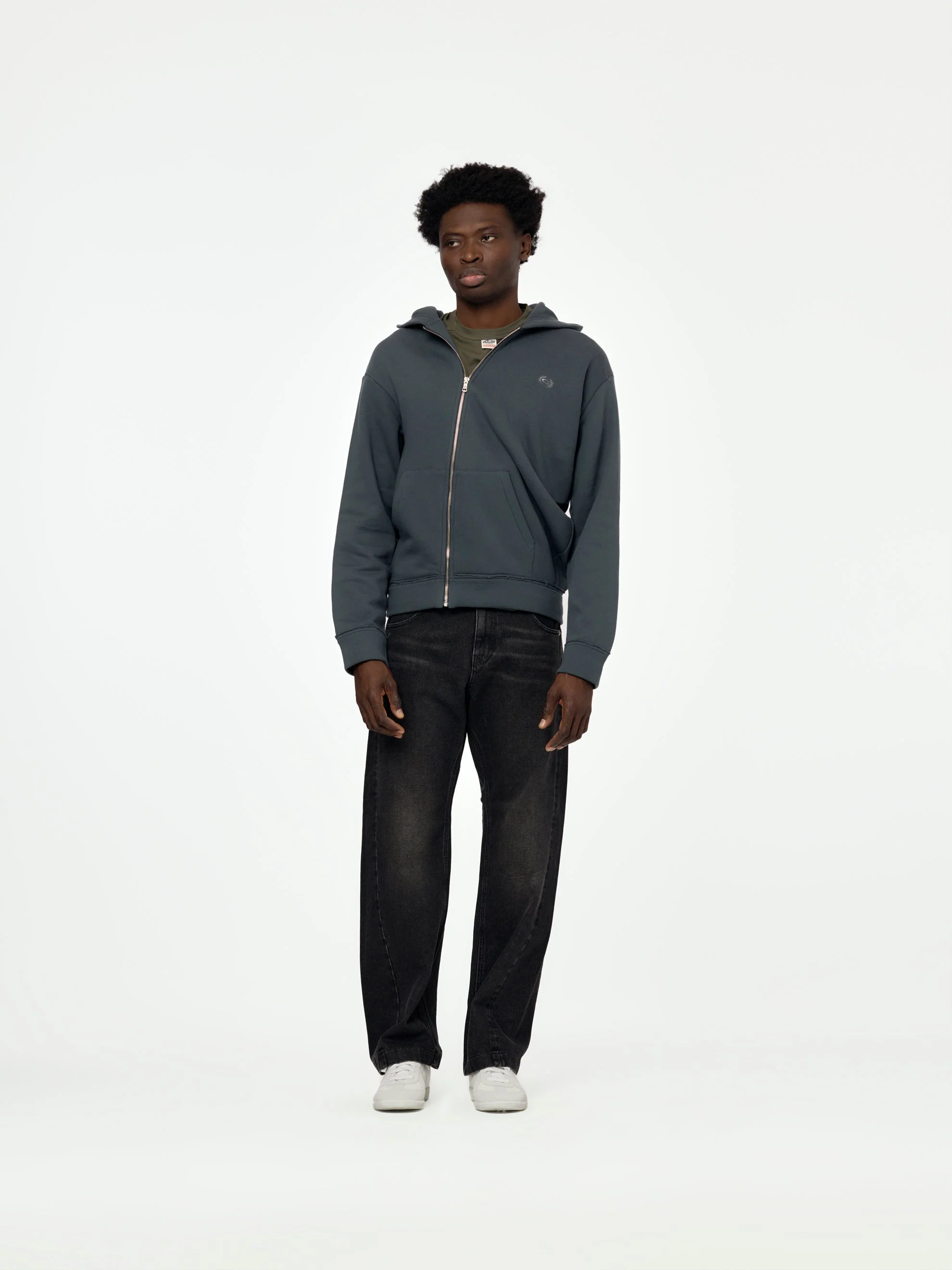 Twisted Zip-Up Hoodie (Charcoal) - Image 4