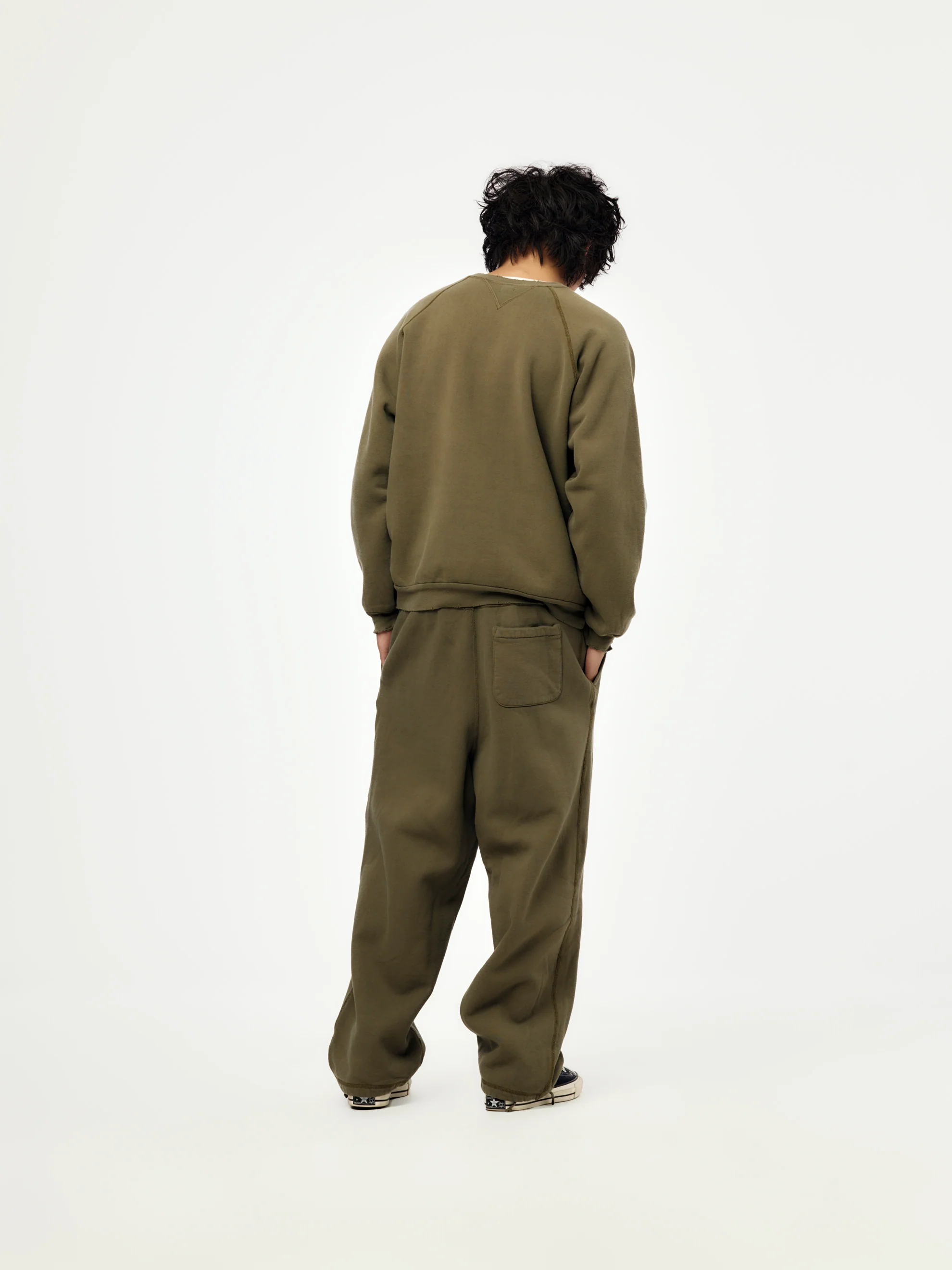 Vintage Double V Sweatshirt (OLIVE) (SIS) - Image 5