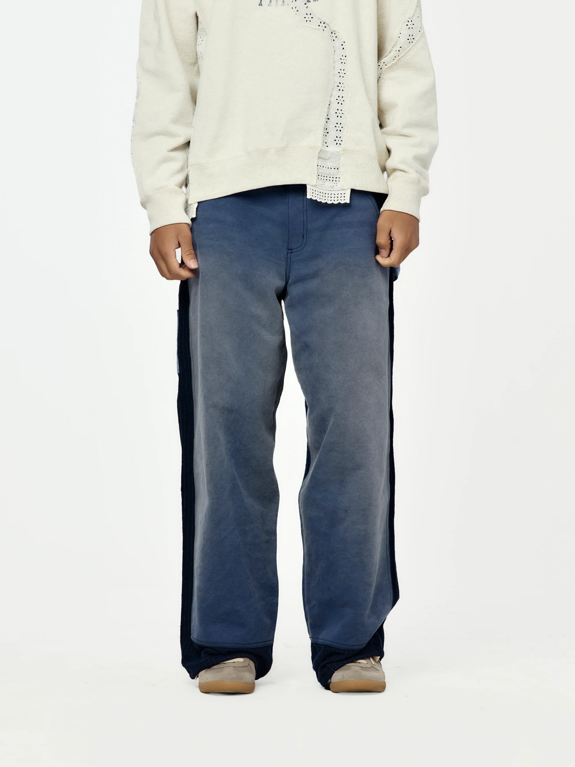 Vintage Effect Work Pants (Blue)