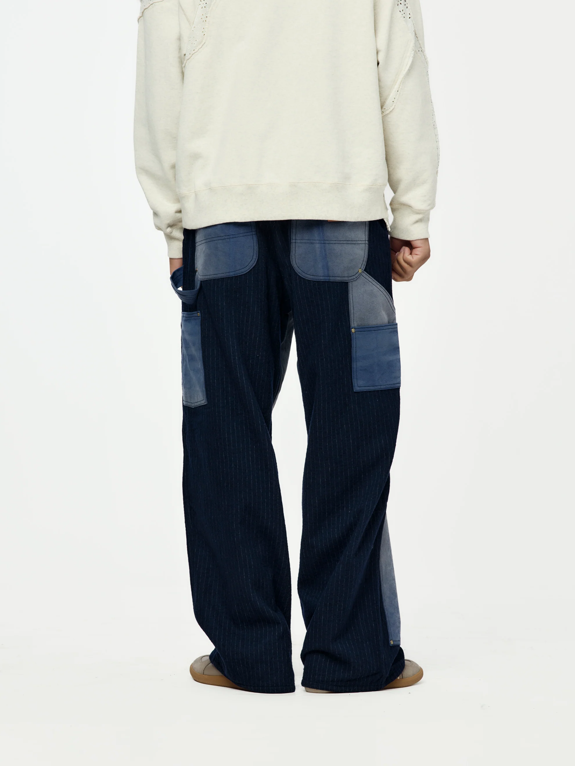 Vintage Effect Work Pants (Blue) - Image 3
