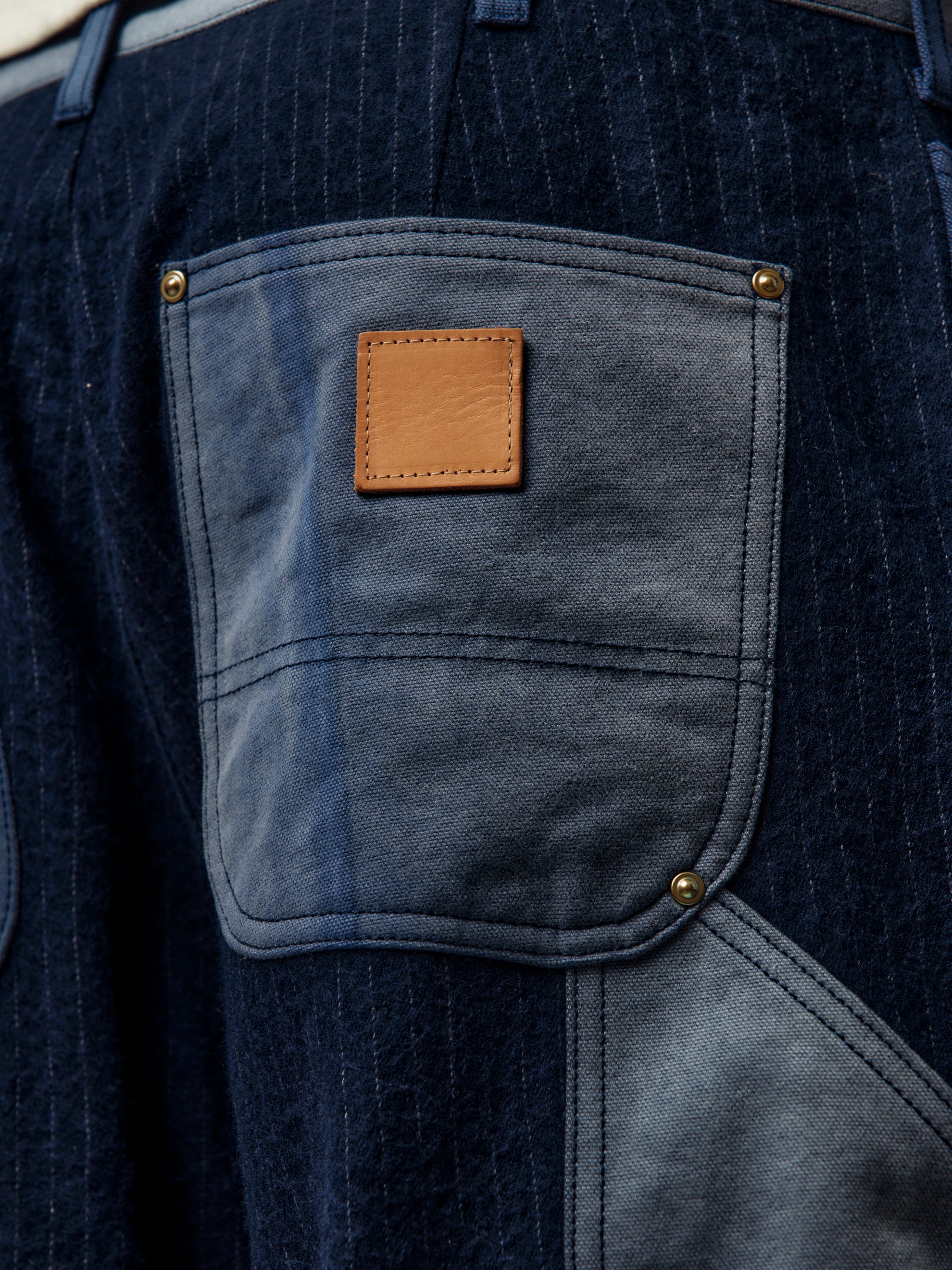 Vintage Effect Work Pants (Blue) - Image 6