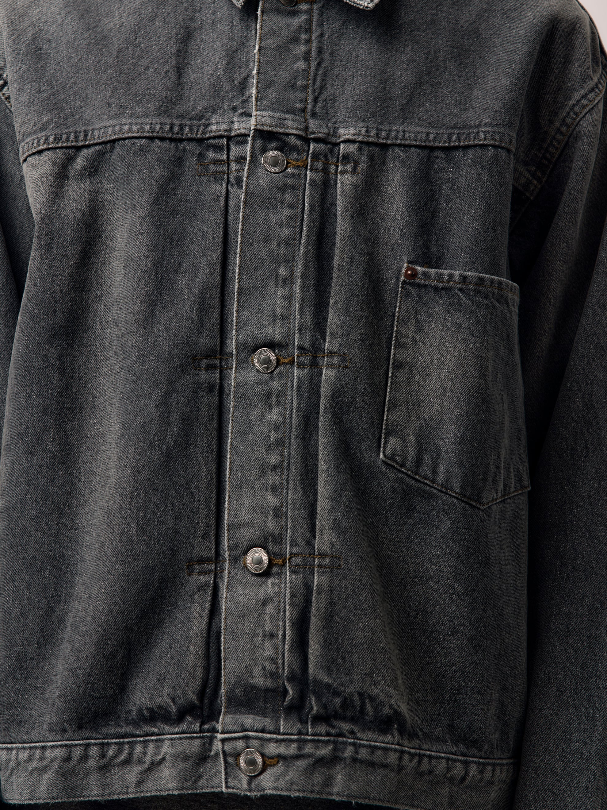 Vintage Gray Denim Jacket (GRAY) (SIS) - Image 6