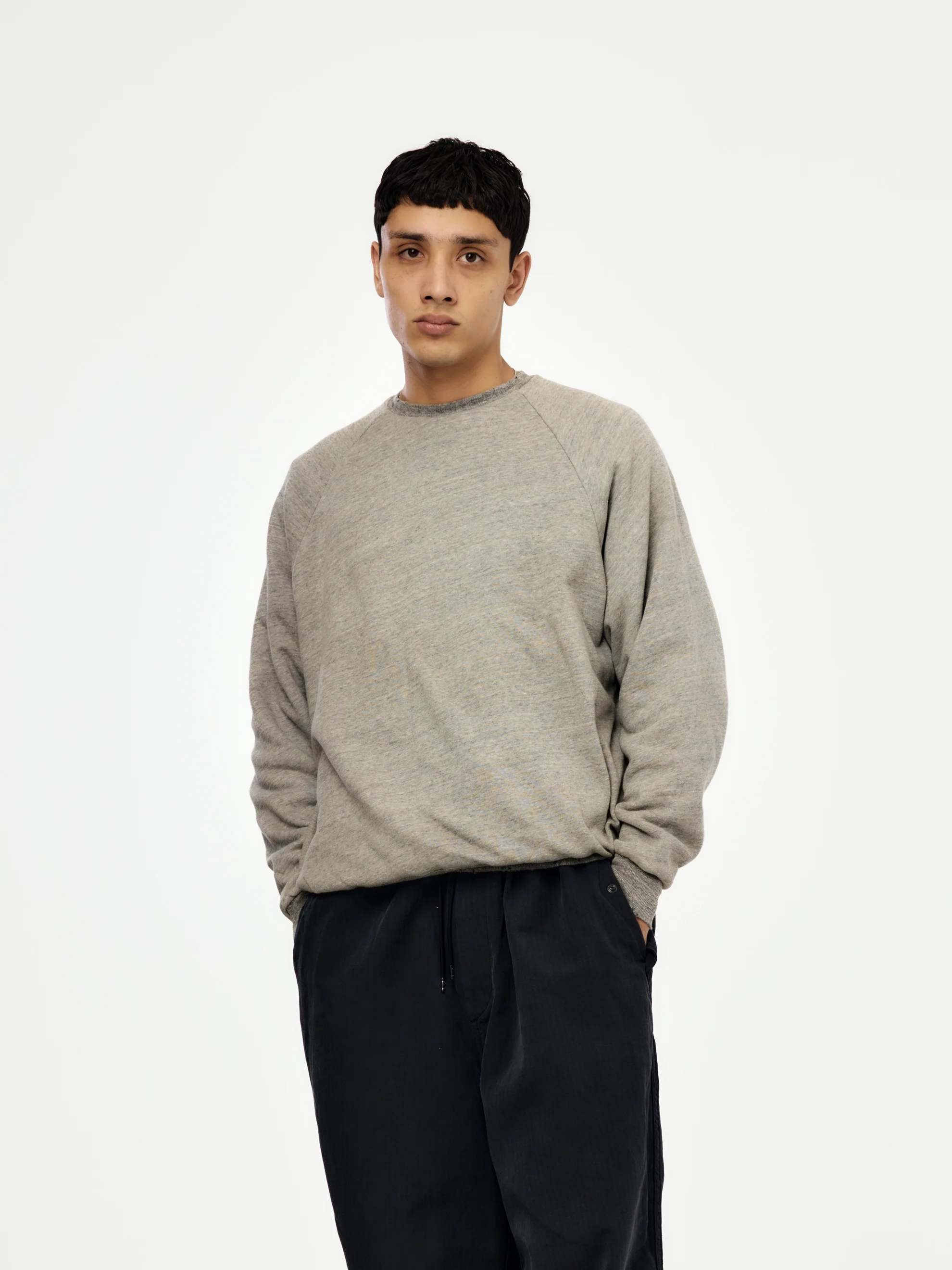 Vintage Light Weight Reversible Sweatshirt (GRAY / NAVY) (SIS)