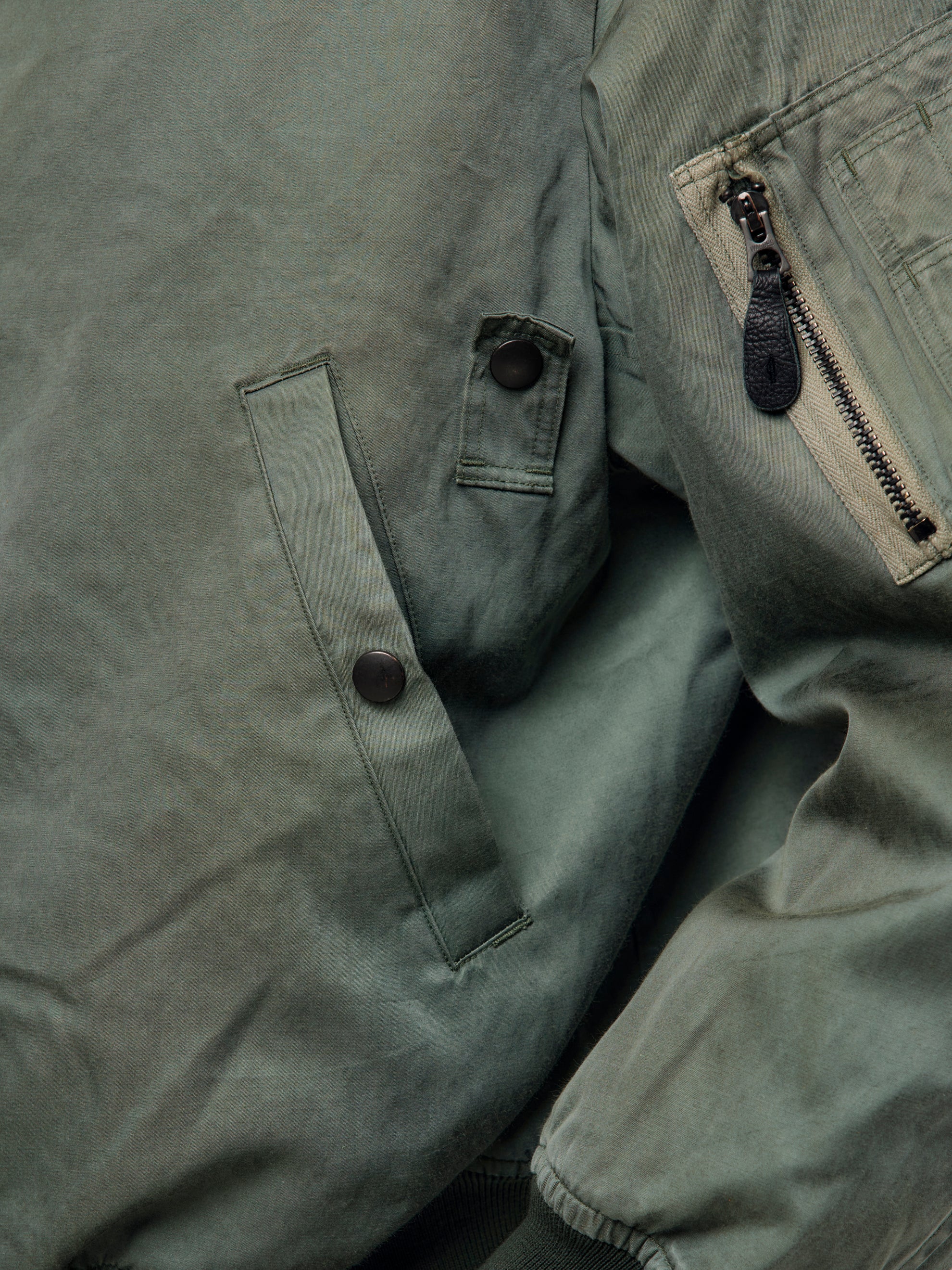 Vintage Silk Flight Custom Jacket (Sage) - Image 5