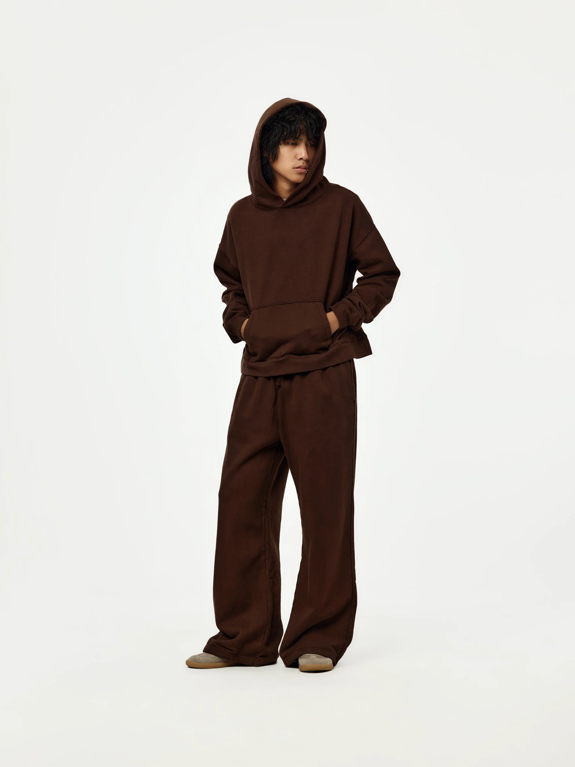 wide leg sweatpants (brown) - Image 4
