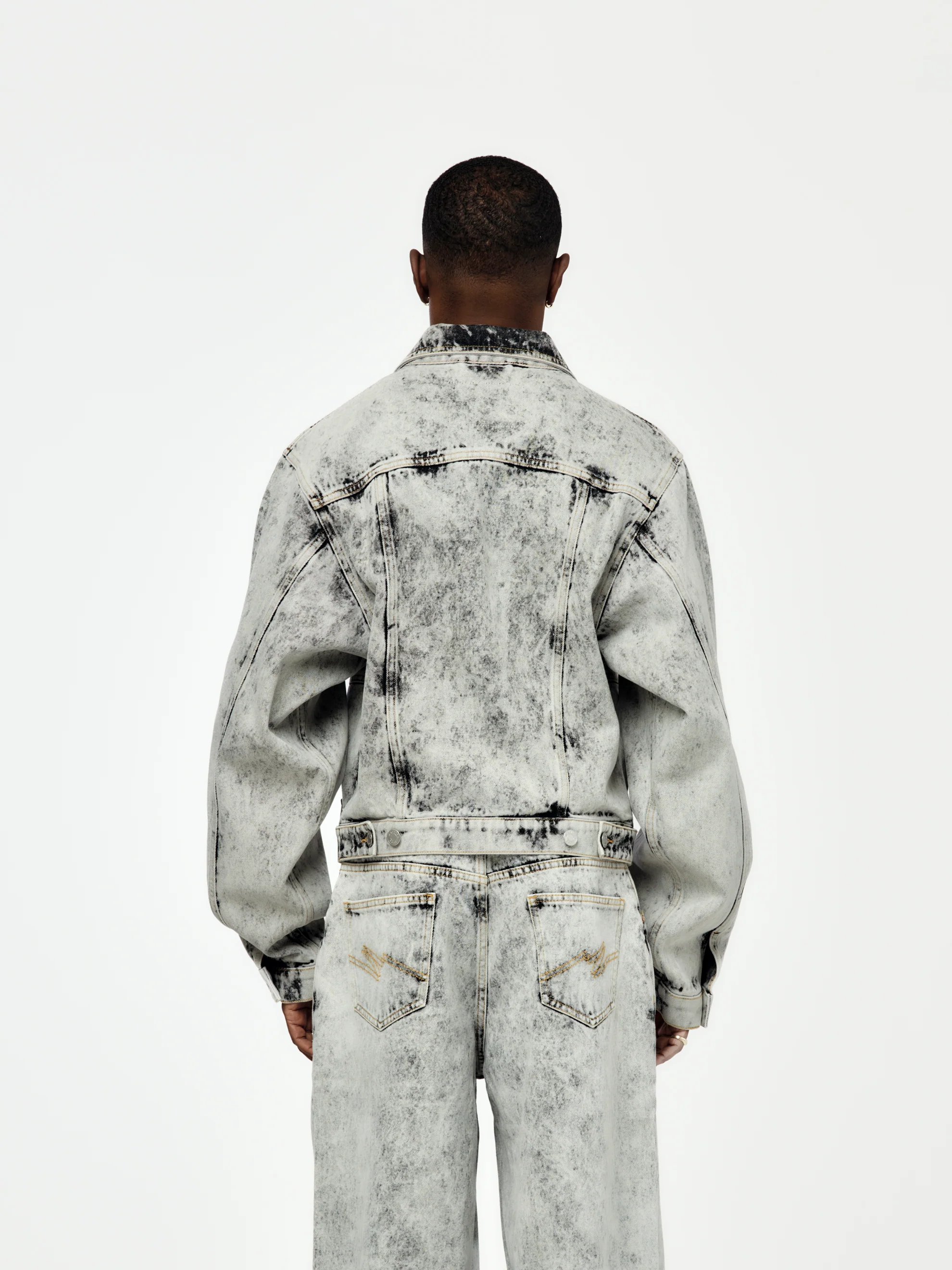 Zip Front Denim Jacket (Grey) - Image 3