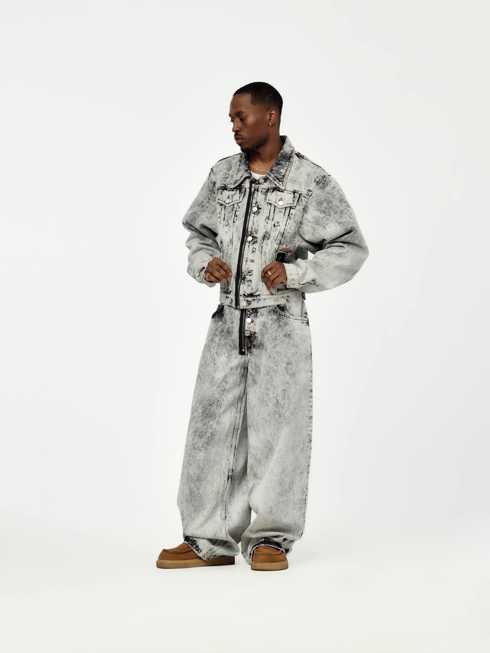 Zip Hem Jean (Grey) - Image 5