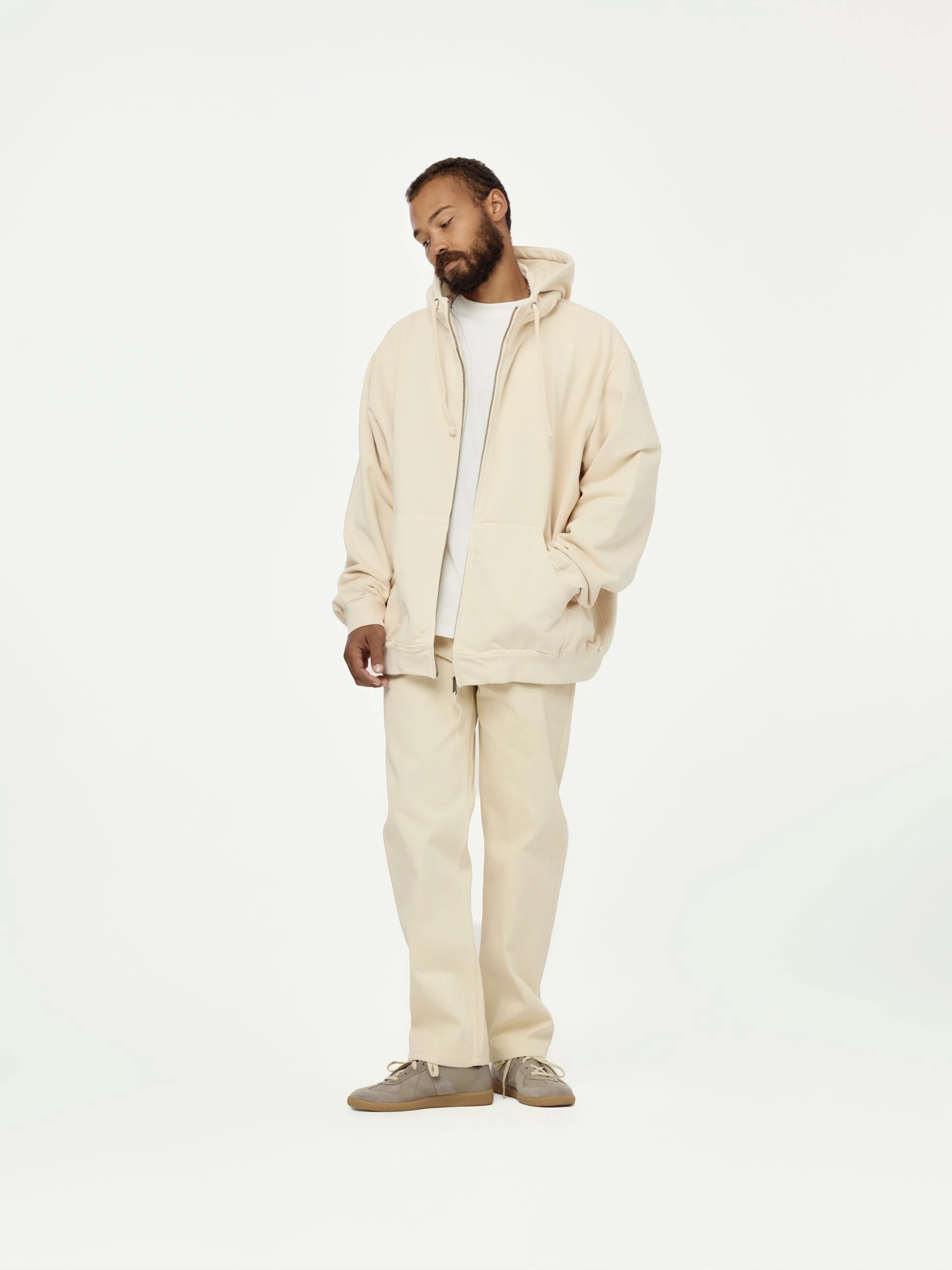 Zip Sweatshirt (Beige) - Image 4