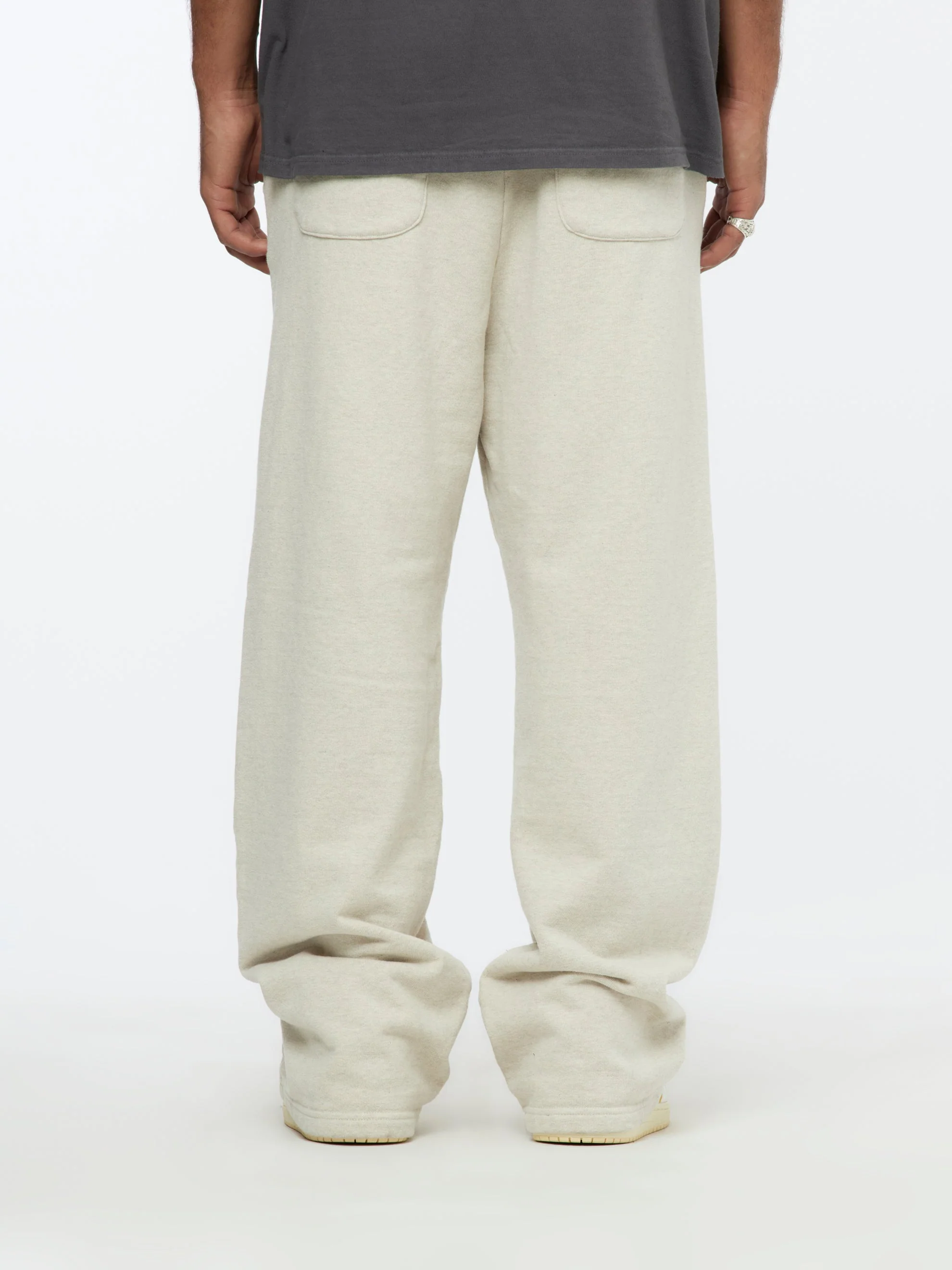 Zipper Knit W-Knee Sweatpants (Ecru) - Image 4
