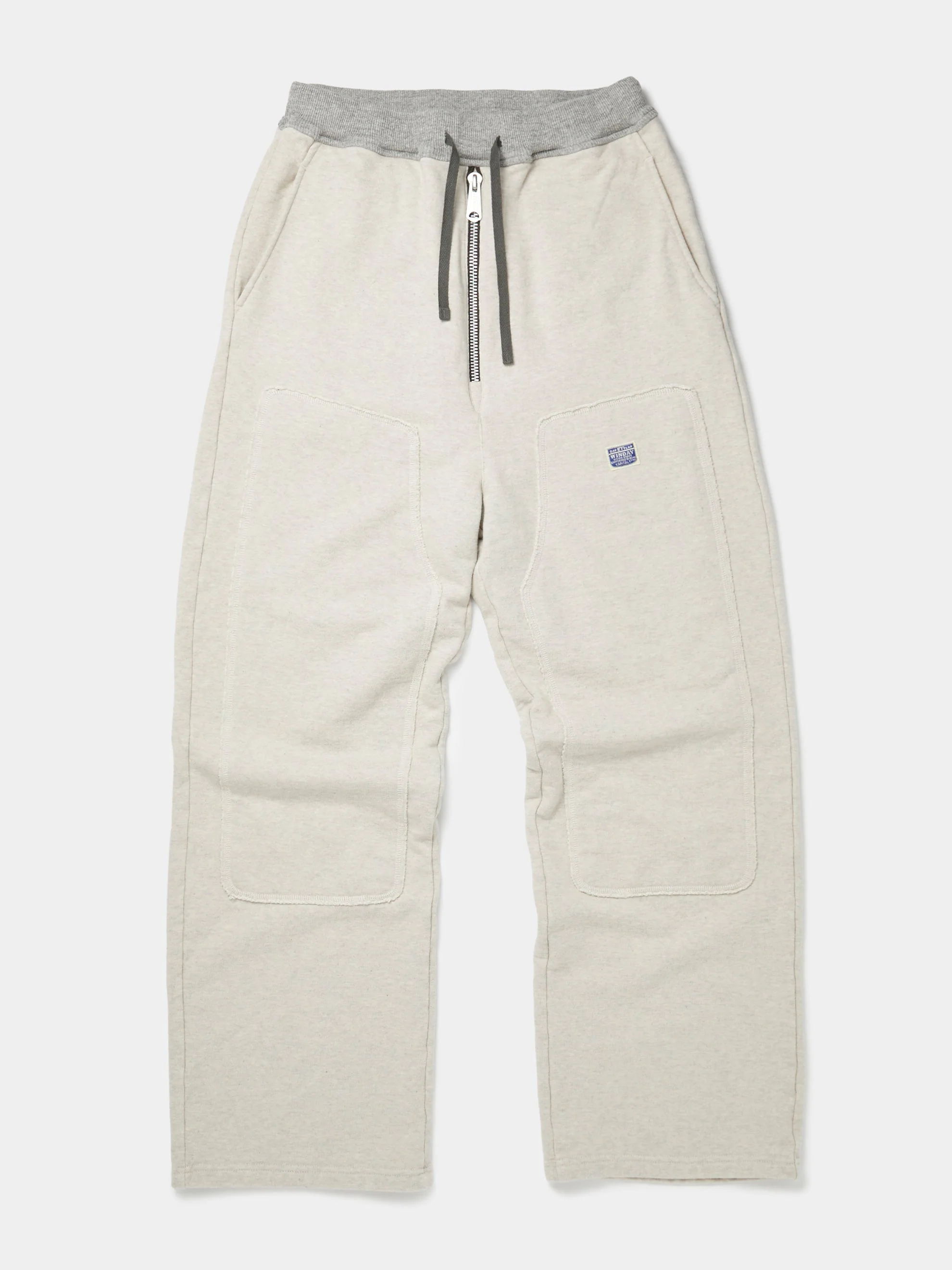 Zipper Knit W-Knee Sweatpants (Ecru) - Image 6